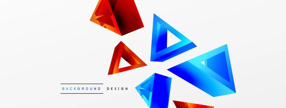 Triangle abstract background. 3d vector basic shape technology or business 스톡 일러스트