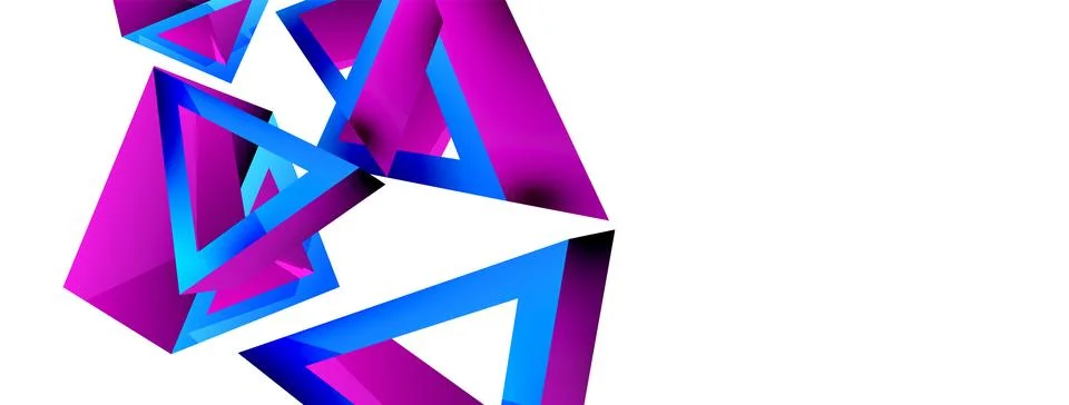 Triangle abstract background. 3d vector basic shape technology or business Stock Illustration