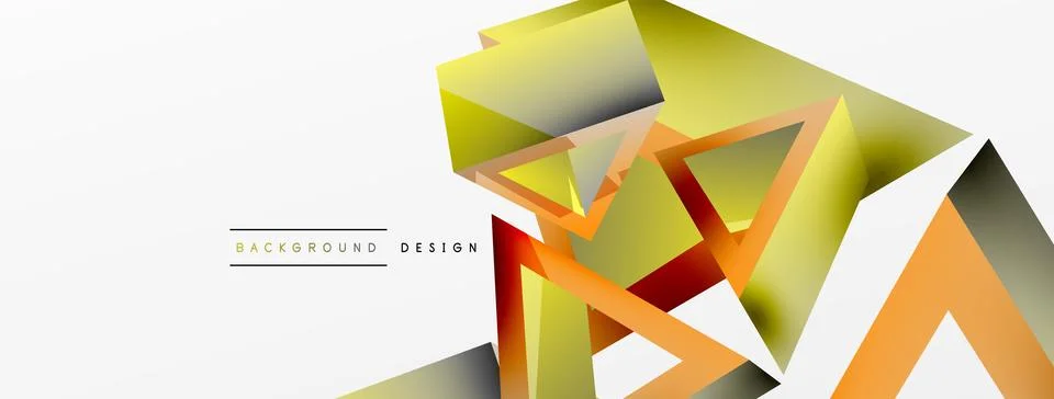 Triangle abstract background. 3d vector basic shape technology or business Stock Illustration