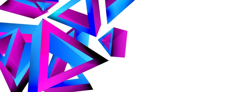 Triangle abstract background. 3d vector basic shape technology or business Stock Illustration