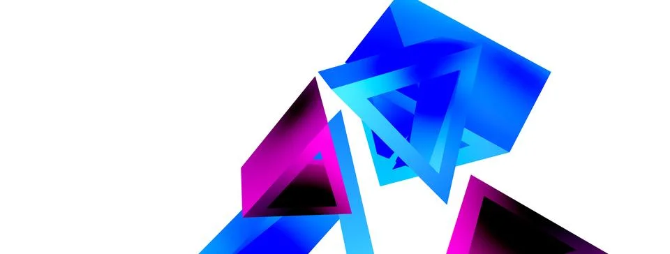 Triangle abstract background. 3d vector basic shape technology or business 스톡 일러스트