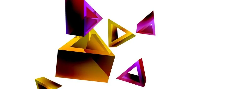 Triangle abstract background. 3d vector basic shape technology or business Stock Illustration