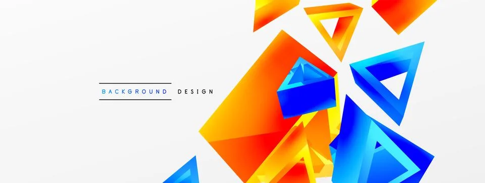 Triangle abstract background. 3d vector basic shape technology or business Stock Illustration