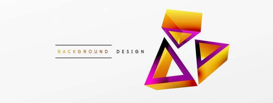 Triangle abstract background. 3d vector basic shape technology or business 스톡 일러스트