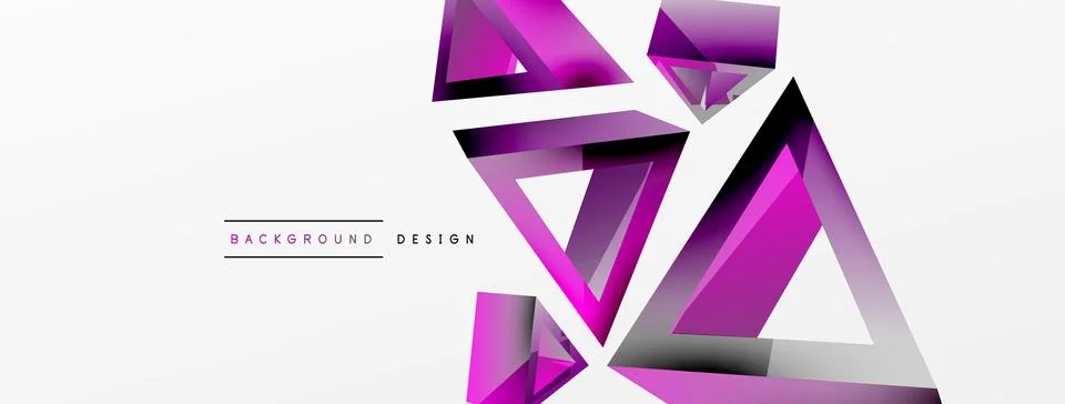 Triangle abstract background. 3d vector basic shape technology or business Illustrazione stock