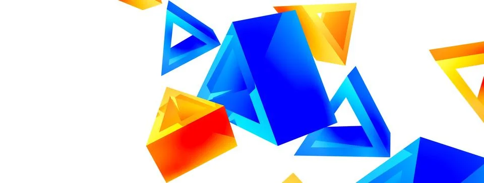 Triangle abstract background. 3d vector basic shape technology or business Stock Illustration