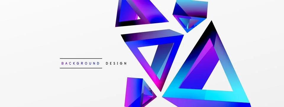 Triangle abstract background. 3d vector basic shape technology or business Stock Illustration