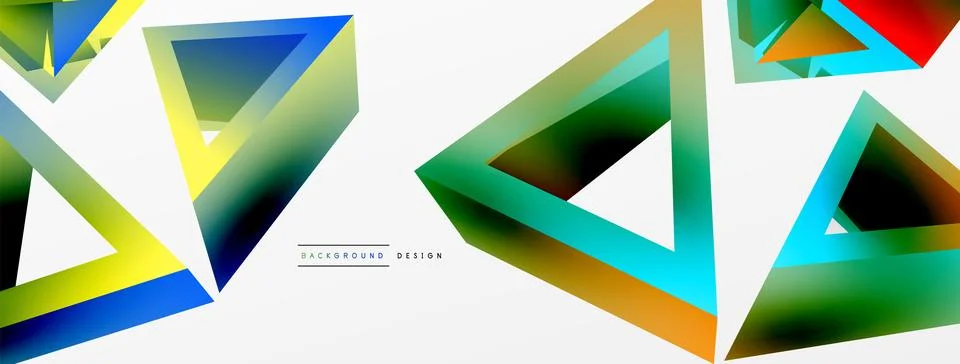 Triangle abstract background. 3d vector basic shape technology or business Illustrazione stock