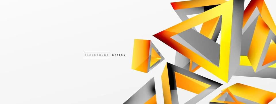 Triangle abstract background. 3d vector basic shape technology or business Stock Illustration