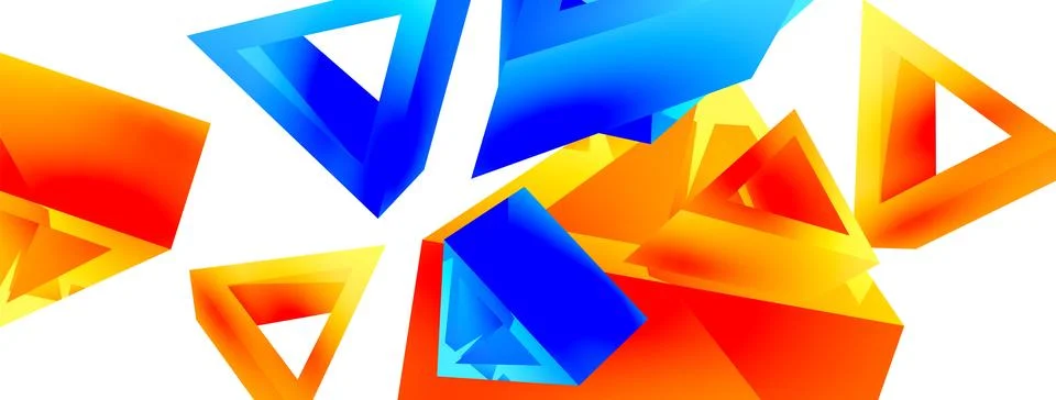 Triangle abstract background. 3d vector basic shape technology or business Stock Illustration