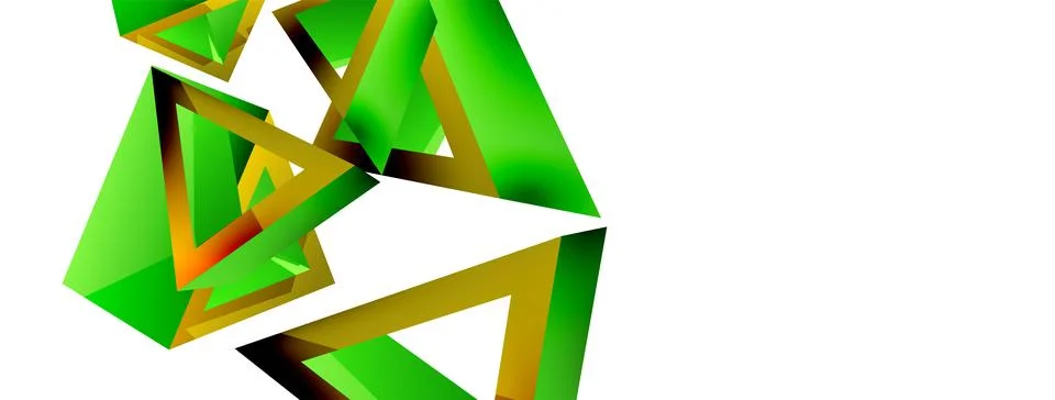 Triangle abstract background. 3d vector basic shape technology or business Stock Illustration