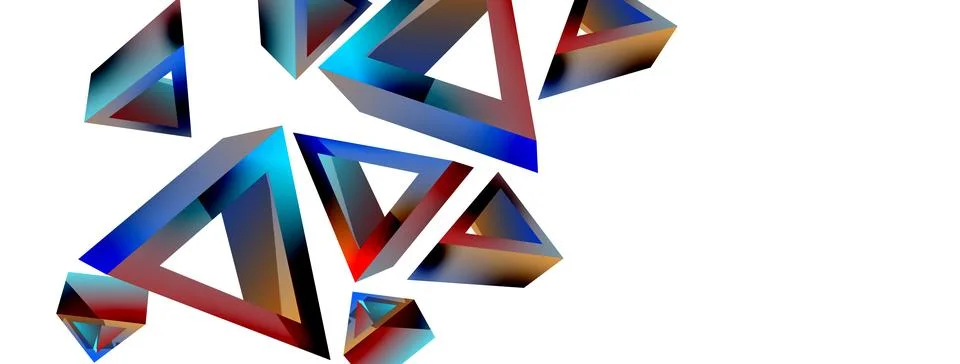Triangle abstract background. 3d vector basic shape technology or business 스톡 일러스트