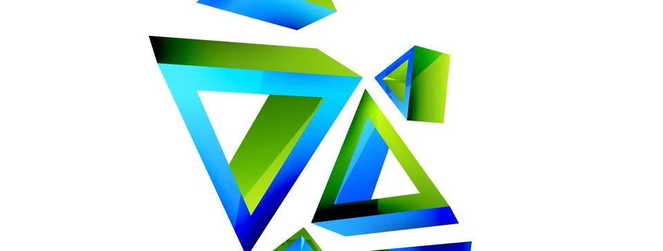 Triangle abstract background. 3d vector basic shape technology or business Stock Illustration