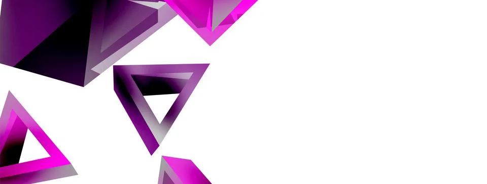 Triangle abstract background. 3d vector basic shape technology or business Stock Illustration