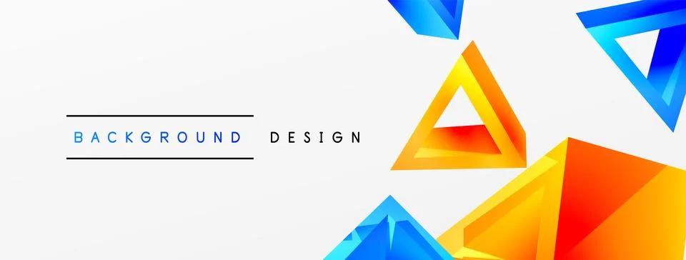 Triangle abstract background. 3d vector basic shape technology or business Illustrazione stock