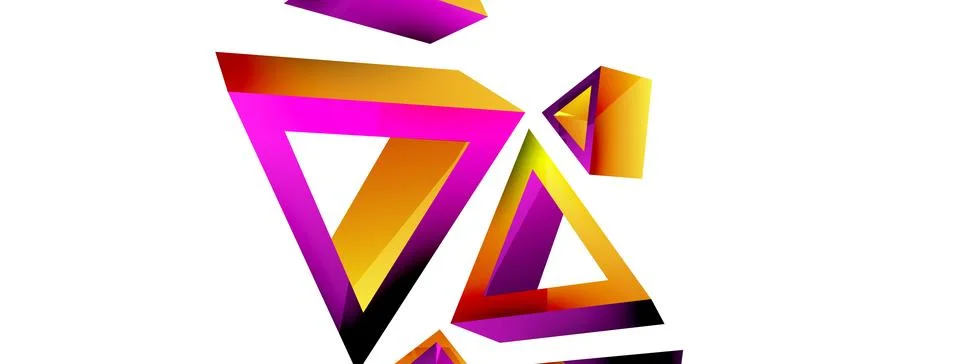 Triangle abstract background. 3d vector basic shape technology or business Illustrazione stock