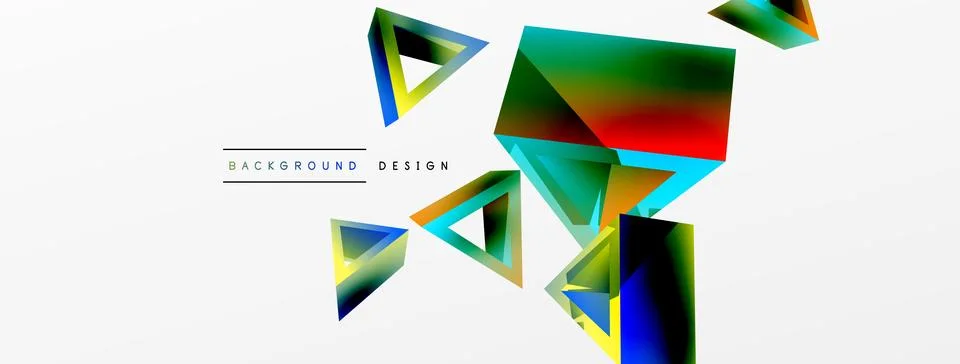 Triangle abstract background. 3d vector basic shape technology or business Stock Illustration