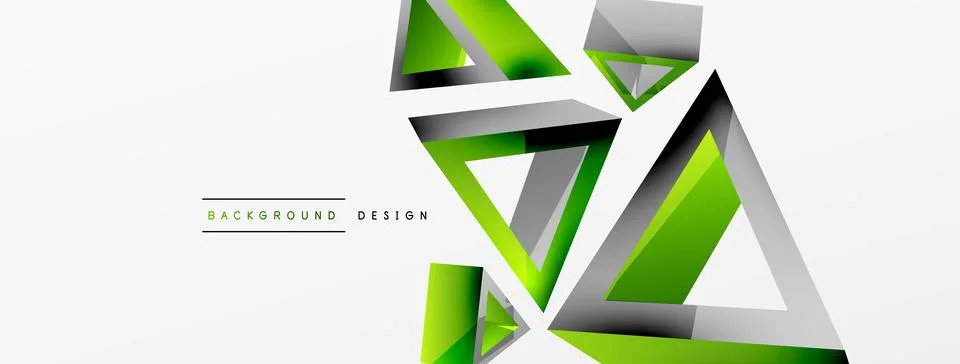 Triangle abstract background. 3d vector basic shape technology or business 스톡 일러스트