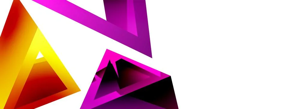 Triangle abstract background. 3d vector basic shape technology or business Stock Illustration