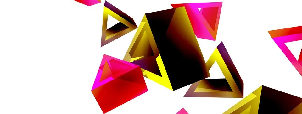 Triangle abstract background. 3d vector basic shape technology or business 스톡 일러스트