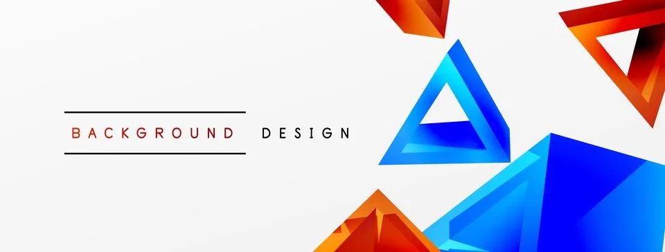 Triangle abstract background. 3d vector basic shape technology or business Stockillustratie