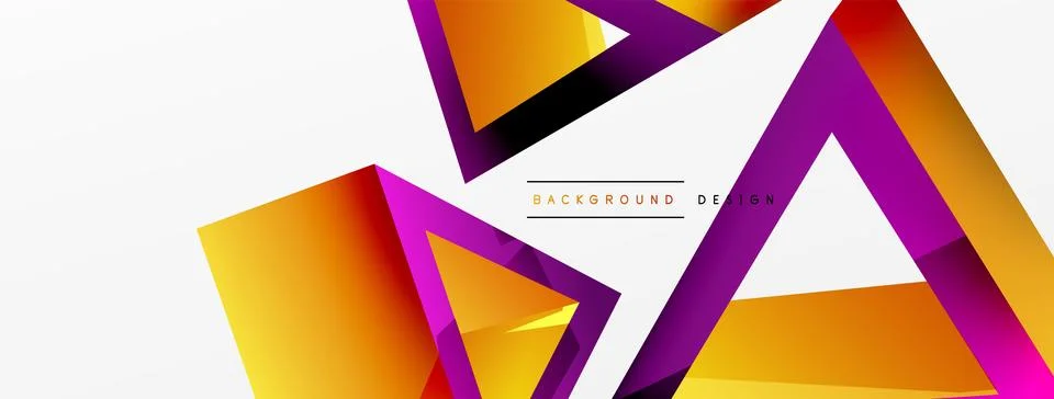 Triangle abstract background. 3d vector basic shape technology or business Stock Illustration