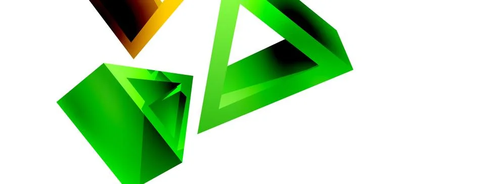 Triangle abstract background. 3d vector basic shape technology or business Stock Illustration