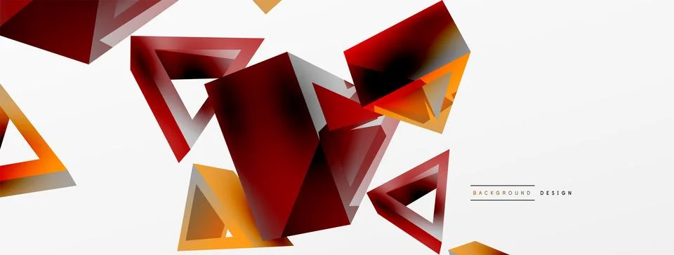 Triangle abstract background. 3d vector basic shape technology or business Stock Illustration