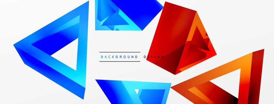 Triangle abstract background. 3d vector basic shape technology or business Stock Illustration