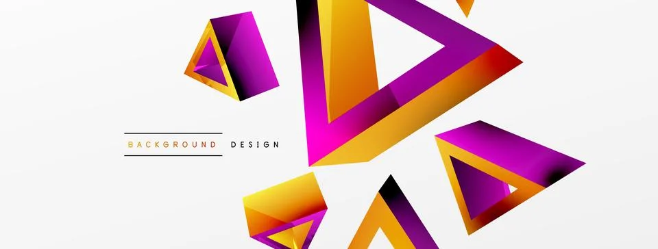 Triangle abstract background. 3d vector basic shape technology or business 스톡 일러스트