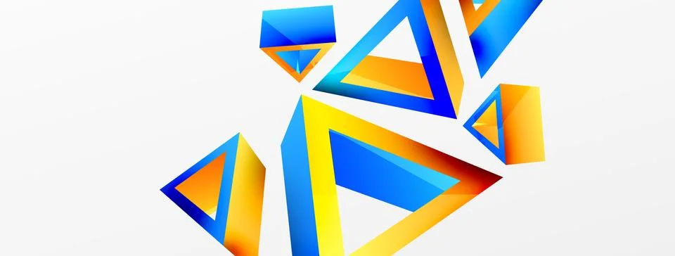 Triangle abstract background. 3d vector basic shape technology or business Illustrazione stock