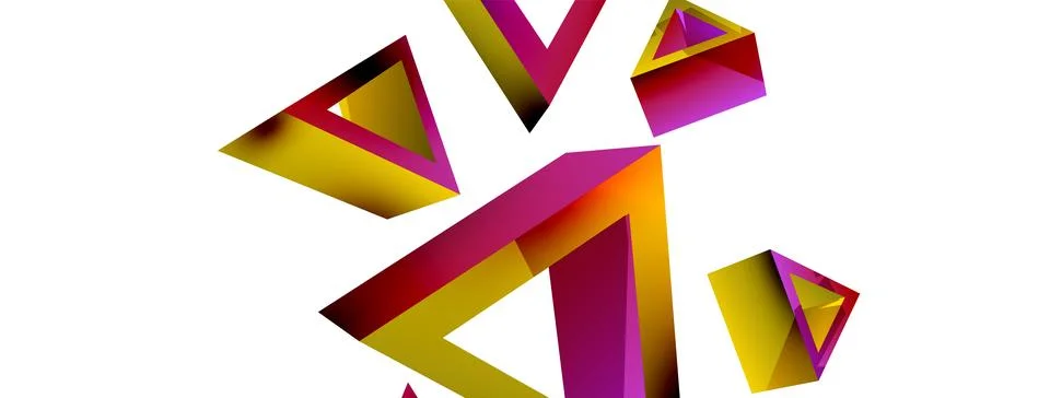 Triangle abstract background. 3d vector basic shape technology or business Stock Illustration