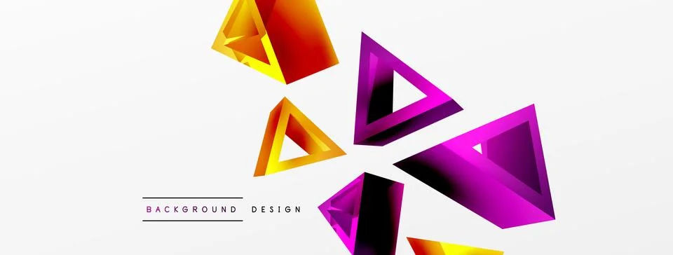 Triangle abstract background. 3d vector basic shape technology or business Stock Illustration