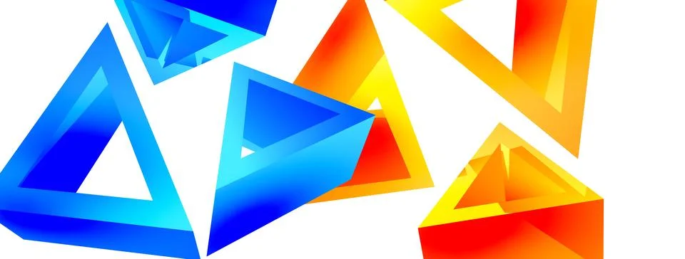 Triangle abstract background. 3d vector basic shape technology or business 스톡 일러스트