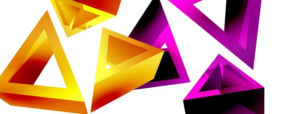 Triangle abstract background. 3d vector basic shape technology or business Stock Illustration