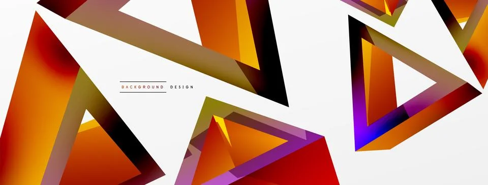 Triangle abstract background. 3d vector basic shape technology or business Stock Illustration