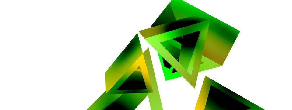 Triangle abstract background. 3d vector basic shape technology or business Stock Illustration