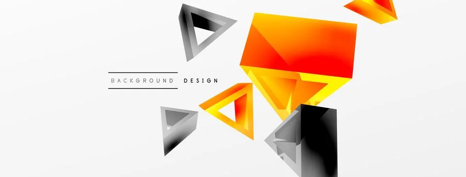 Triangle abstract background. 3d vector basic shape technology or business Stock Illustration