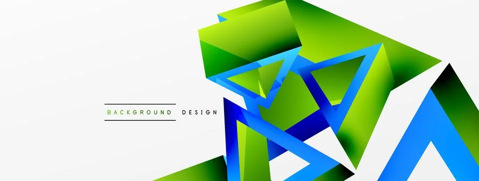 Triangle abstract background. 3d vector basic shape technology or business Stock Illustration