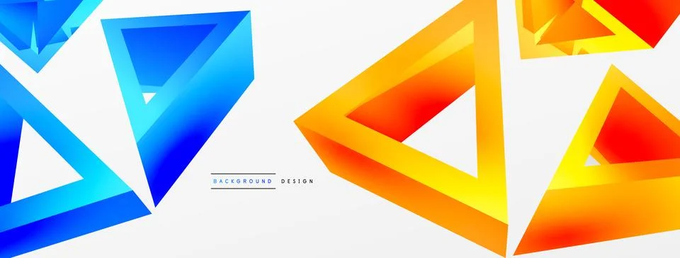 Triangle abstract background. 3d vector basic shape technology or business Stock Illustration