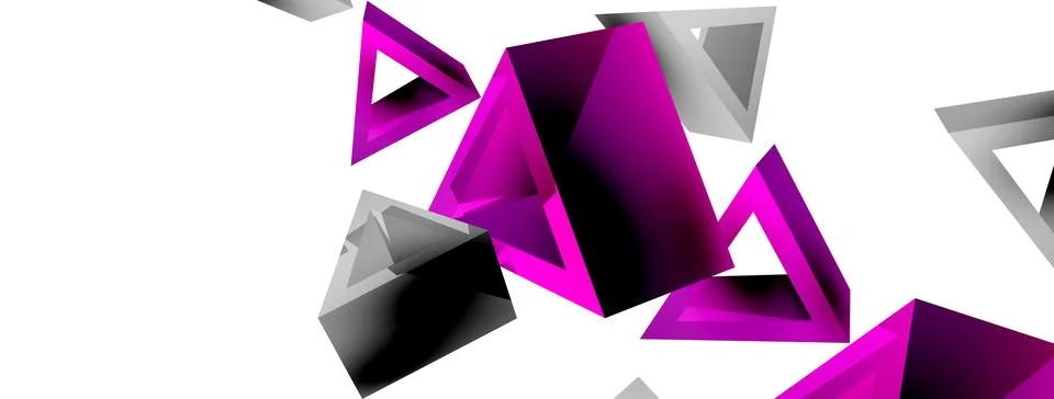 Triangle abstract background. 3d vector basic shape technology or business Stock Illustration