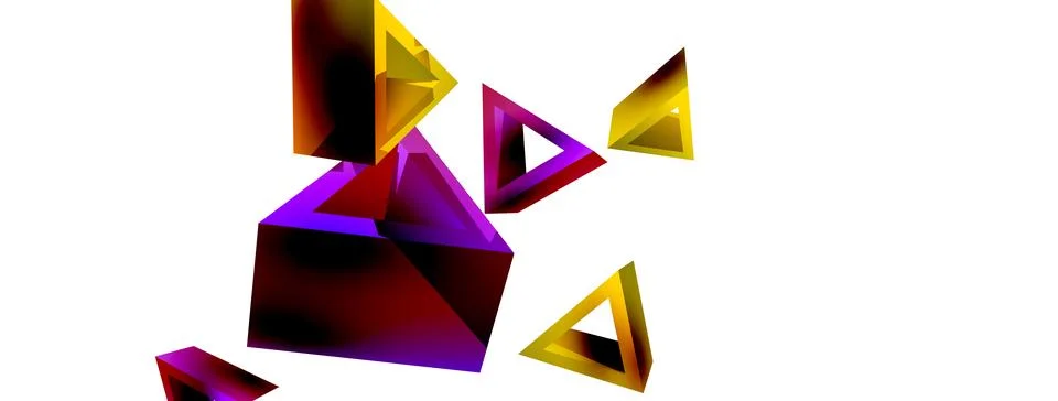 Triangle abstract background. 3d vector basic shape technology or business Stock Illustration