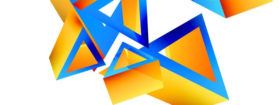 Triangle abstract background. 3d vector basic shape technology or business Illustrazione stock