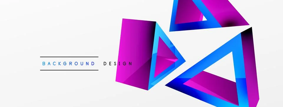 Triangle abstract background. 3d vector basic shape technology or business Stock Illustration