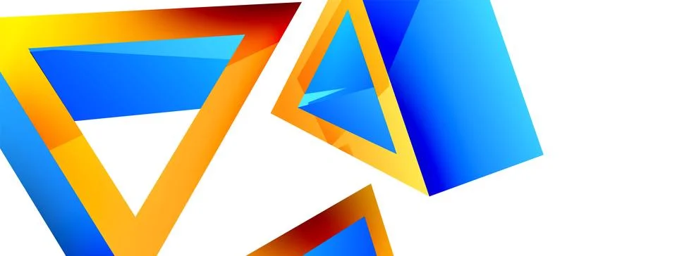 Triangle abstract background. 3d vector basic shape technology or business Stock Illustration