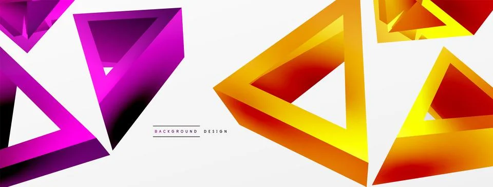Triangle abstract background. 3d vector basic shape technology or business Stock Illustration
