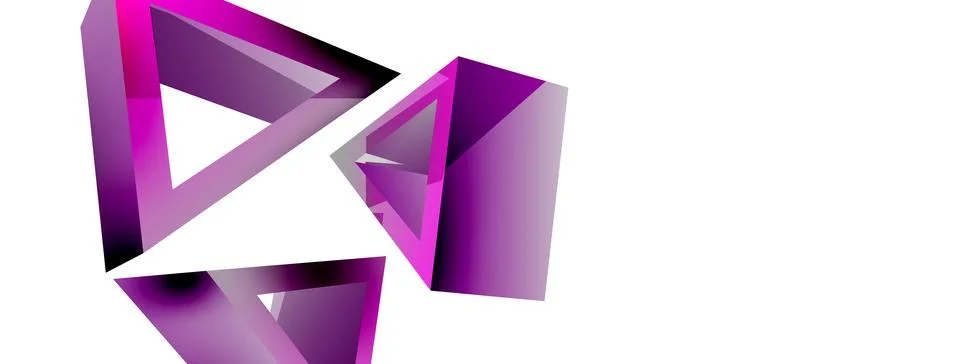 Triangle abstract background. 3d vector basic shape technology or business Stock Illustration