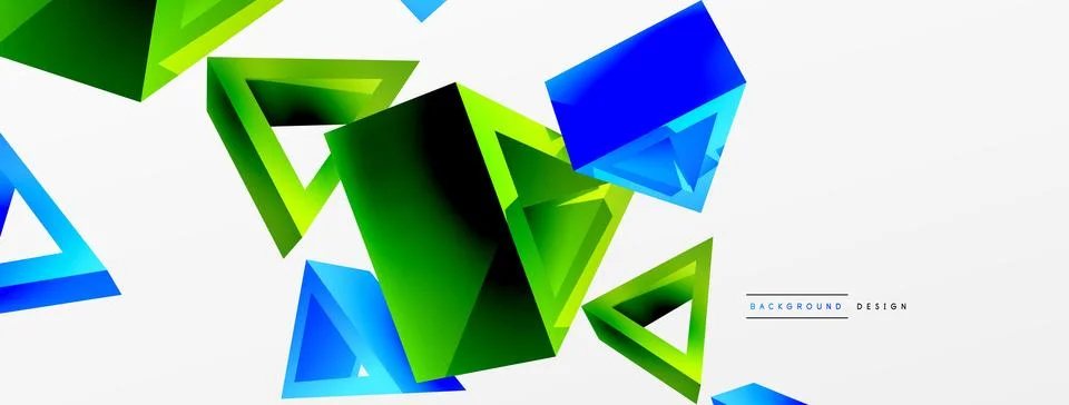 Triangle abstract background. 3d vector basic shape technology or business Stock Illustration