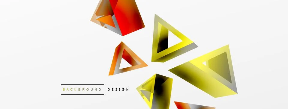 Triangle abstract background. 3d vector basic shape technology or business Illustrazione stock
