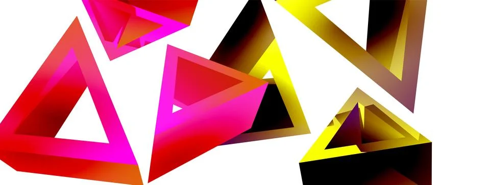 Triangle abstract background. 3d vector basic shape technology or business Illustrazione stock